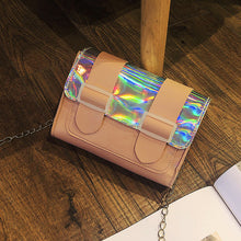 將圖片載入圖庫檢視器 【DPS1688】640-女包2020新款搭扣亮片撞色链条小方包多色选择时尚休闲手机包现货
