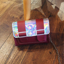 將圖片載入圖庫檢視器 【DPS1688】640-女包2020新款搭扣亮片撞色链条小方包多色选择时尚休闲手机包现货
