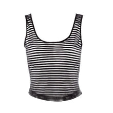Muat gambar ke penampil Galeri, Sexy U-Neck Sleeveless Striped See-Through Women Tank Top
