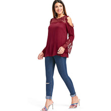 Muat gambar ke penampil Galeri, Open Shoulder Lace Insert Blouse
