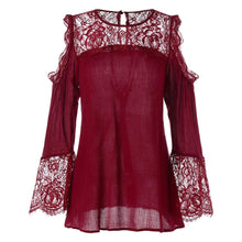 Muat gambar ke penampil Galeri, Open Shoulder Lace Insert Blouse
