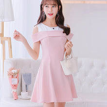 Muat gambar ke penampil Galeri, 【DPS1688】105RX-2020春夏新款大码韩版短袖百搭连衣裙女时尚显瘦拼接打底裙
