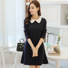 將圖片載入圖庫檢視器 【DPS1688】W333Q-2020春夏新款韩版女装时尚修身显瘦娃娃领长袖连衣裙打底裙
