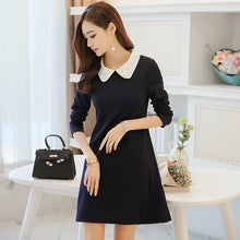 將圖片載入圖庫檢視器 【DPS1688】W333Q-2020春夏新款韩版女装时尚修身显瘦娃娃领长袖连衣裙打底裙
