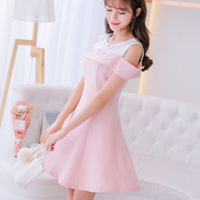 Muat gambar ke penampil Galeri, 【DPS1688】105RX-2020春夏新款大码韩版短袖百搭连衣裙女时尚显瘦拼接打底裙
