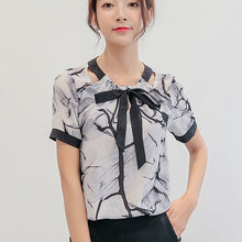 Muat gambar ke penampil Galeri, 【DPS1688】270RX-2020夏季新款女韩版大码百搭打底衫时尚修身休闲短袖雪纺衫
