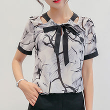 Muat gambar ke penampil Galeri, 【DPS1688】270RX-2020夏季新款女韩版大码百搭打底衫时尚修身休闲短袖雪纺衫
