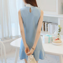 โหลดรูปภาพลงในเครื่องมือใช้ดูของ Gallery 【DPS1688】W339Q-2020春夏新款韩版女装无袖拼接修身显瘦收腰荷叶边裙连衣裙
