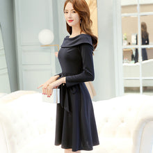 Muat gambar ke penampil Galeri, 【DPS1688】L424RX-2020韩版春夏新款时尚大码百搭长袖纯色潮流显瘦休闲连衣裙
