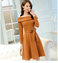 Muat gambar ke penampil Galeri, 【DPS1688】L424RX-2020韩版春夏新款时尚大码百搭长袖纯色潮流显瘦休闲连衣裙
