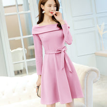 Muat gambar ke penampil Galeri, 【DPS1688】L424RX-2020韩版春夏新款时尚大码百搭长袖纯色潮流显瘦休闲连衣裙
