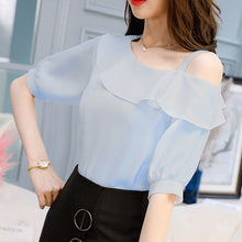 Muatkan imej ke dalam penonton Galeri, 【DPS1688】C607RX-2020春夏新款韩版大码显瘦纯色衬衫潮流百搭时尚休闲雪纺衫
