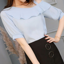 Muatkan imej ke dalam penonton Galeri, 【DPS1688】C607RX-2020春夏新款韩版大码显瘦纯色衬衫潮流百搭时尚休闲雪纺衫
