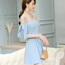 Muat gambar ke penampil Galeri, 【DPS1688】L512RX-2020春夏新款韩版百搭大码显瘦纯色时尚潮流休闲修身连衣裙
