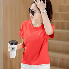 Muatkan imej ke dalam penonton Galeri, 【DPS1688】T629RX-2020春夏新款时尚百搭韩版女装大码显瘦纯色潮流休闲T恤

