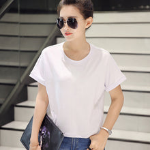 Muatkan imej ke dalam penonton Galeri, 【DPS1688】T629RX-2020春夏新款时尚百搭韩版女装大码显瘦纯色潮流休闲T恤
