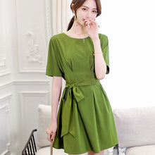 โหลดรูปภาพลงในเครื่องมือใช้ดูของ Gallery 【DPS1688】L541RX-2020春夏新款韩版大码显瘦时尚女装休闲百搭修身纯色连衣裙
