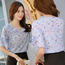 Muatkan imej ke dalam penonton Galeri, 【DPS1688】C576RX-2020春夏新款时尚韩版休闲衬衫百搭女士衬衣潮流大码雪纺衫
