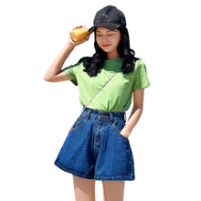 将图片加载到图库查看器，【DPS1688】D8811-好质量牛仔短裤女夏2020新款韩版高腰显瘦宽松阔腿a字热裤-20200529
